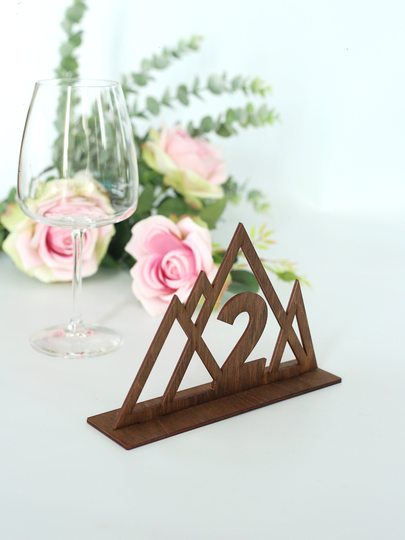 Wedding Table Numbers, Mountain Wedding Decor, Elegant Wood Freestanding Numbers