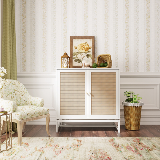 Rattan Cabinet with Adjustable Inner Shelves