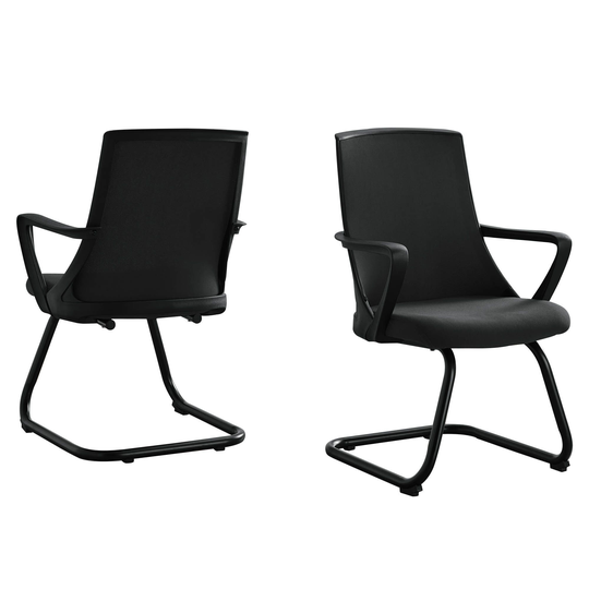 Offex 2Pc Mid-Back Contemporary Black Mesh Office Guest Chair - 21"x 21"x 35"