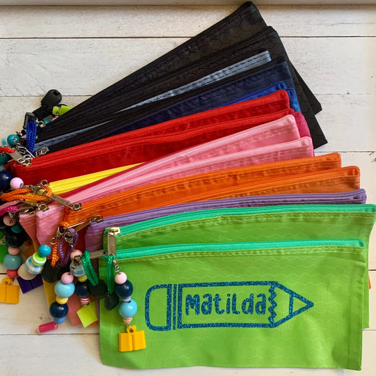 Matilda The Musical Inspired Pencil Pouch W/Beaded Zipper Pull, Theatre Gift
