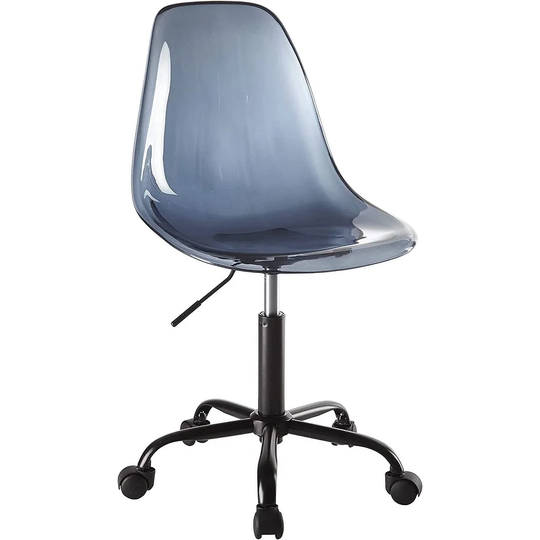 Urban Shop Tinted Acrylic Rolling Office Desk Chair, Navy with Black Base