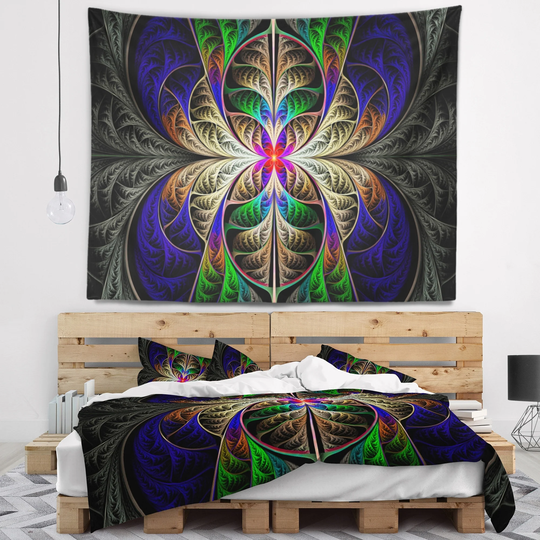 Designart 'Fabulous Multi Color Fractal Art' Abstract Wall Tapestry