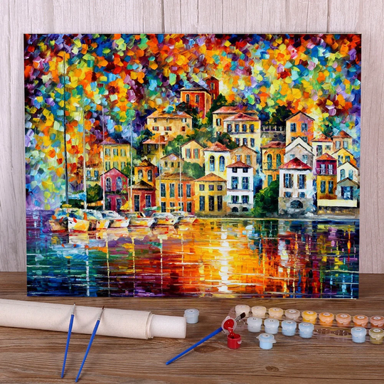 Dream Harbor Coloring Diy Painting By Number For Adults, 16x20 Inches Canvas Paint Numbers Kit, Personalized Gift, Birthday Gift
