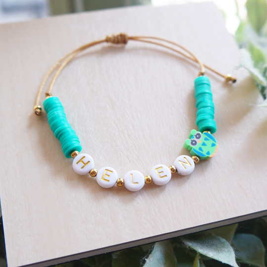Colorful Summer Beaded Owl Name Bracelet Perfect Birthday Gift For Girls Matching Friendship Personalized Bracelets B30