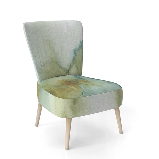 Designart 'Abstract Watercolor Green House' Upholstered Modern Accent Chair