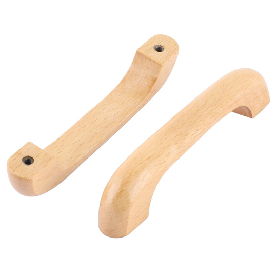 Family Wood Door Cabinet Dresser Drawer Replacement Pull Handle 2 Pcs - Wood Color - 4.5" x 0.6" x 1"(L*W*H)