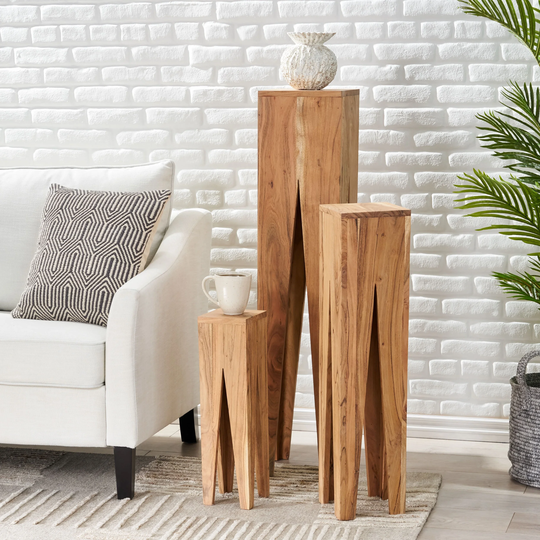 Carnegie Acacia Wood Nesting Tables by Christopher Knight Home