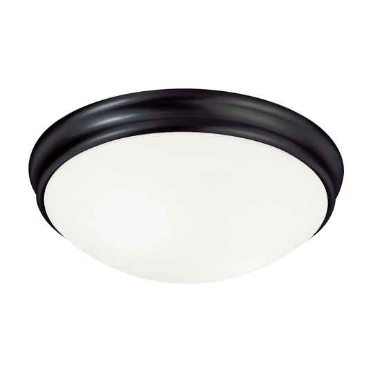 2-light Matte Black Flush Mount