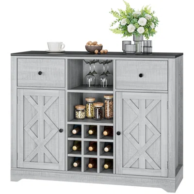 Nuri Sideboard Buffet With 9 Wine Rack, 2 Drawers