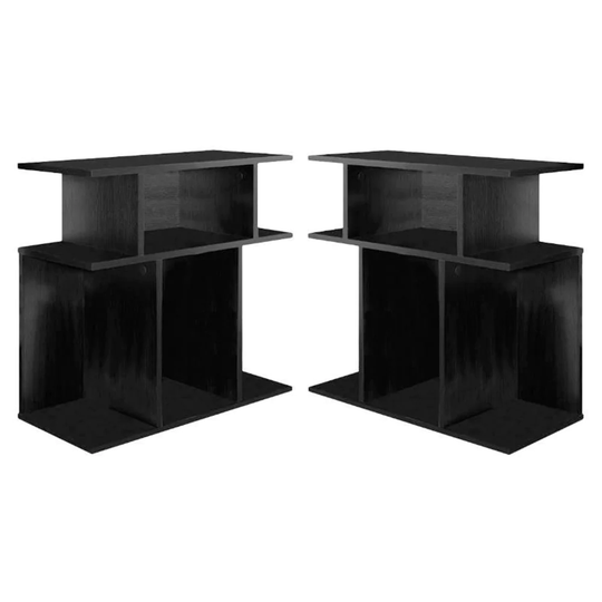 Contemporary End Table in Black Finish - Set of 2 - 54 x 84