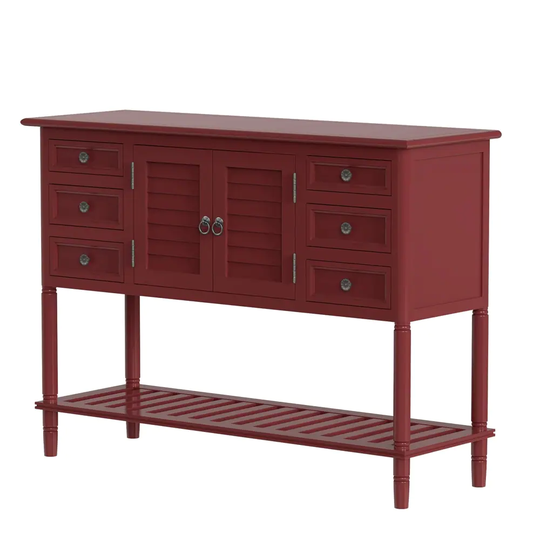 Modern Console Table Sofa Table for Living Room with 6 Drawe