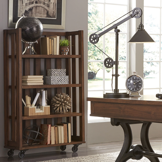 Arlington House Cobblestone Brown Open Bookcase