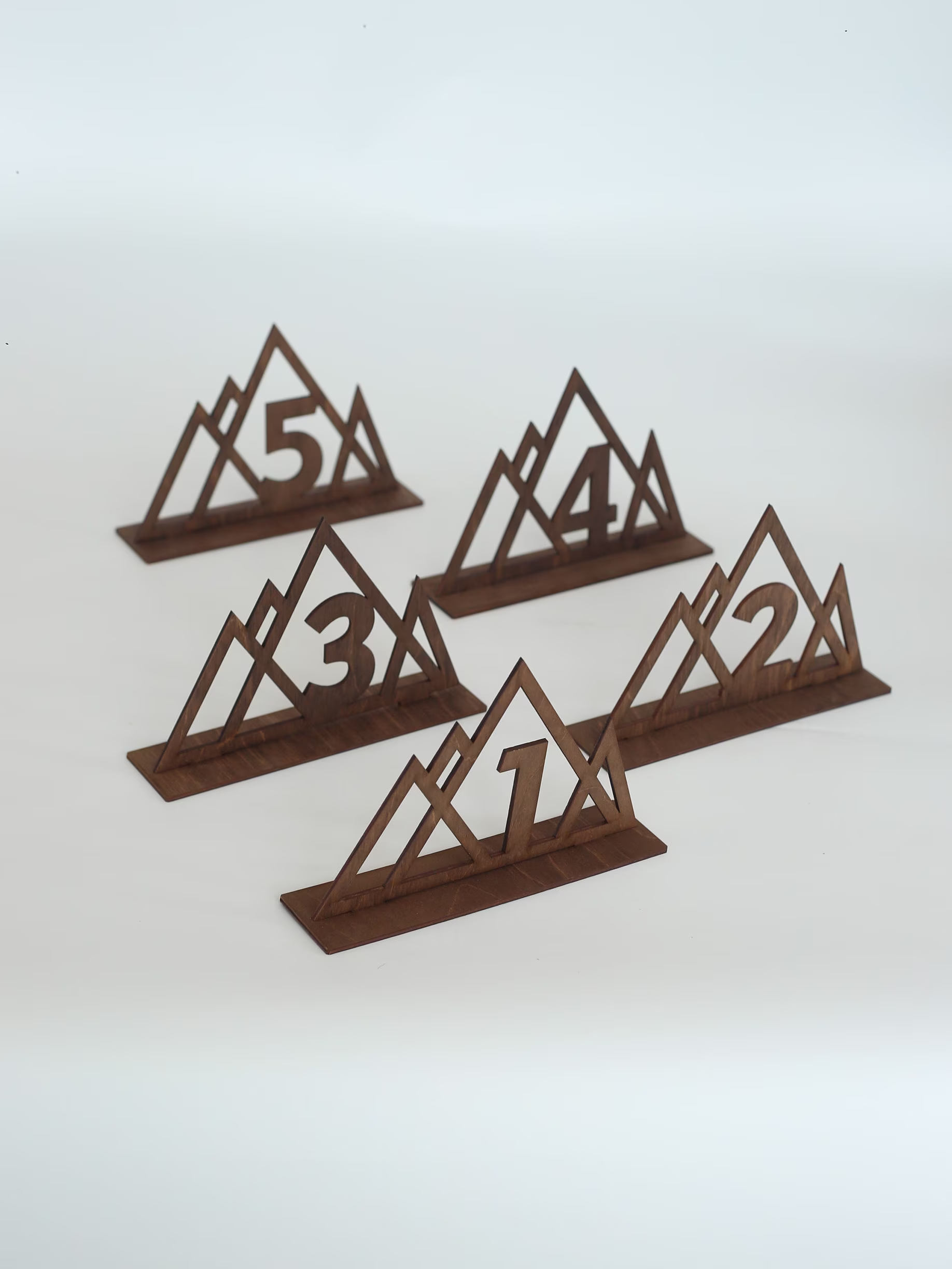 Mountain Silhouette Table Numbers For Weddings, Wood Numbers, Elegant Wood Freestanding