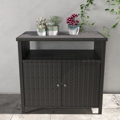 Wicker Buffet & Console Table