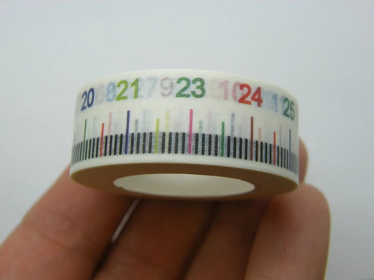 1 Roll Tape Measure Washi Decorative St