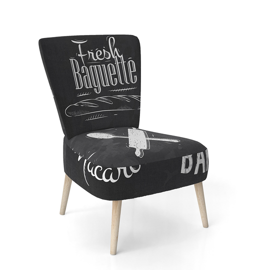 Designart 'Bakery Characters' Upholstered Mid-Century Accent Chair