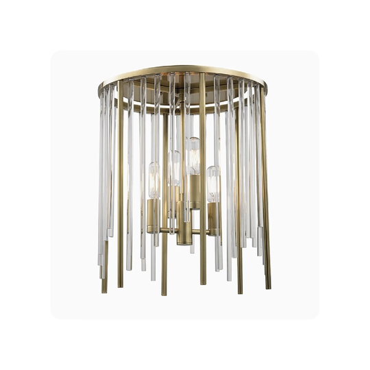 Hudson Valley Lewis 4-light Brass Flush Mount