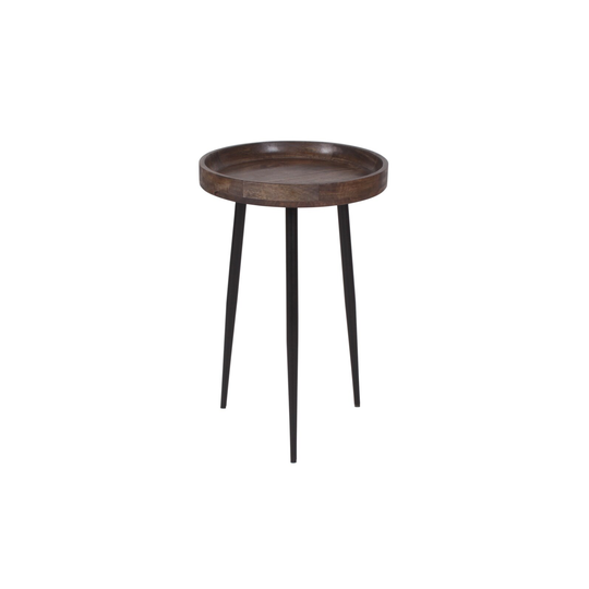 Pearline 24" Tall Solid Mango Wood 3 Leg End Table