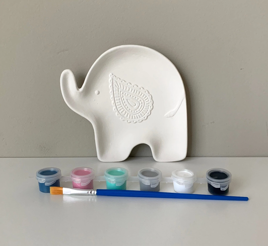 Diy Pottery Painting Kit, Elephant Dish Ceramic Art Kits For Kids, Birthday Party Paint Kit, Kids Kits, Craft Party Supply, Box