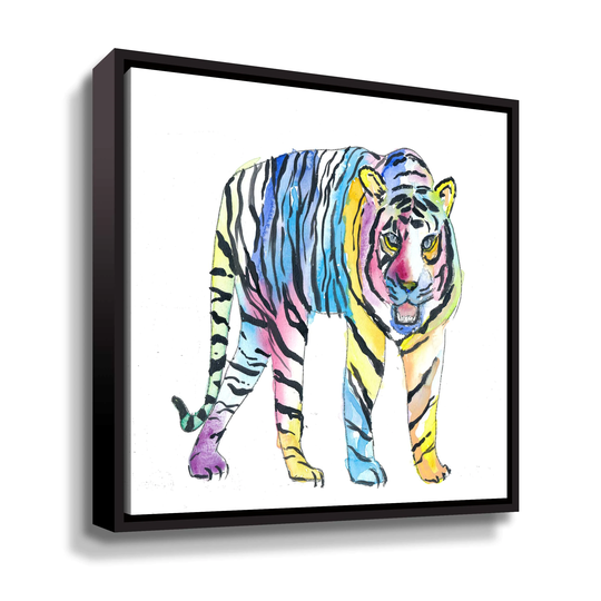 The Colorful Siberian Tiger Gallery Wrapped Floater-framed Canvas