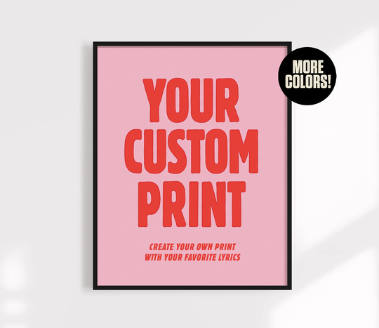 Custom Print Music Lyrics | Colorful Wall Art Personalized Quote Nursery, Kids, Living Or Office Choose Your Text For A Custom Gift