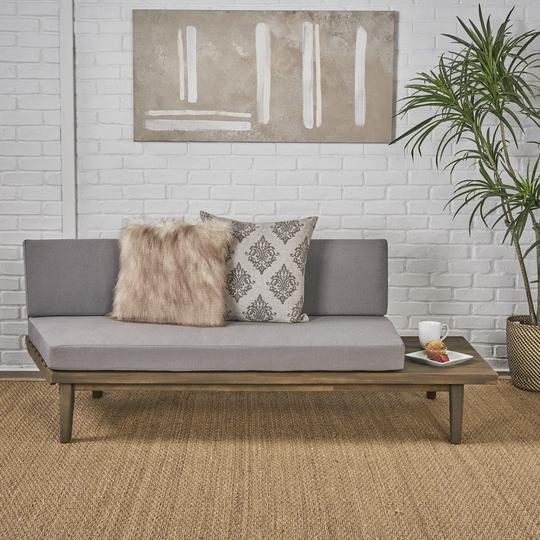 Eulah Minimalist Wood Fabric Right Sided Sofa by Christopher Knight Home