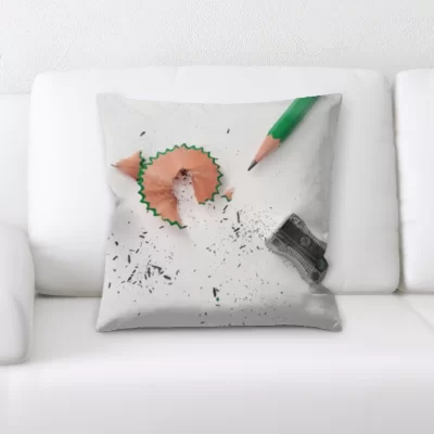 Wray Pencil and Sharpener Throw Pillow