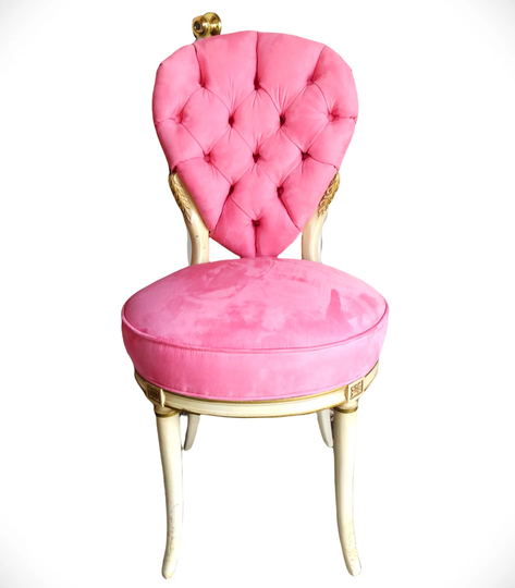 Vintage French Chair, Pink, Arm Country Decor, Victorian Home Decor