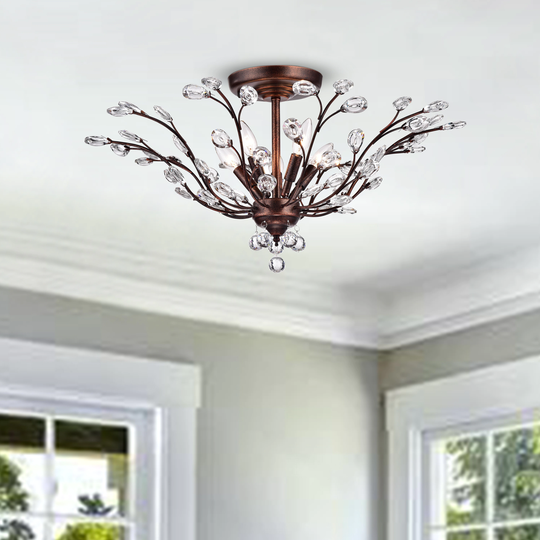 Alcyone 5 - Light Cluster Semi Flush Mount - Brownish Black
