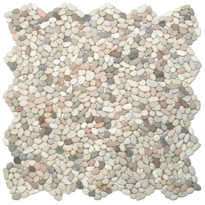 Sempu Random Sized Natural Stone Mosaic Tile in Beige/Cream