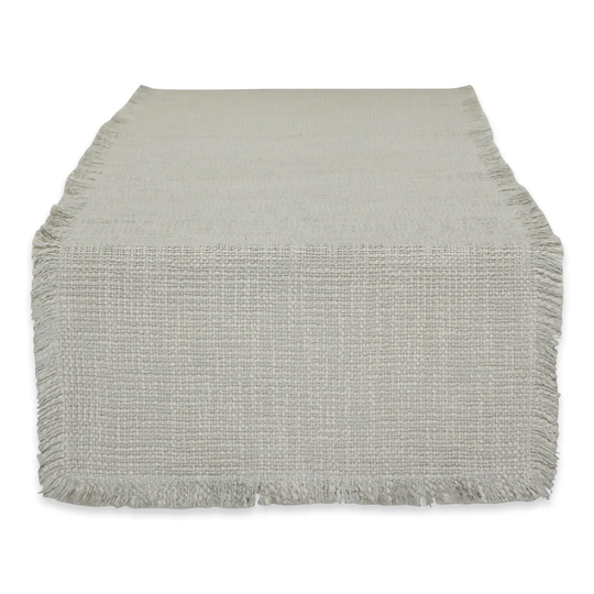 72" Blue Solid Basket Fringe Table Runner
