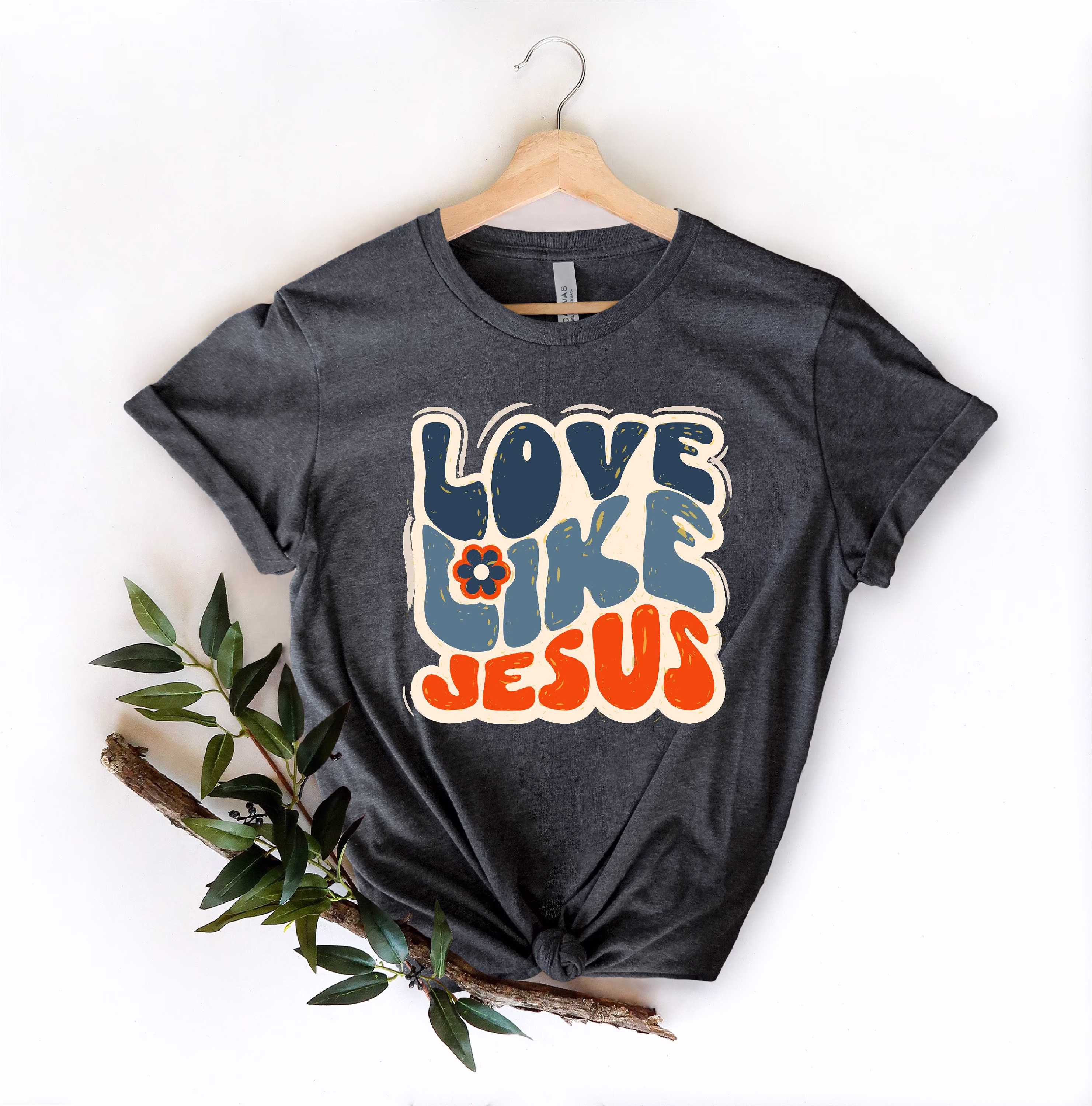 Love Like Jesus Shirt, Colorful Religious Gift, Christian Woman Faith Shirt, Tee