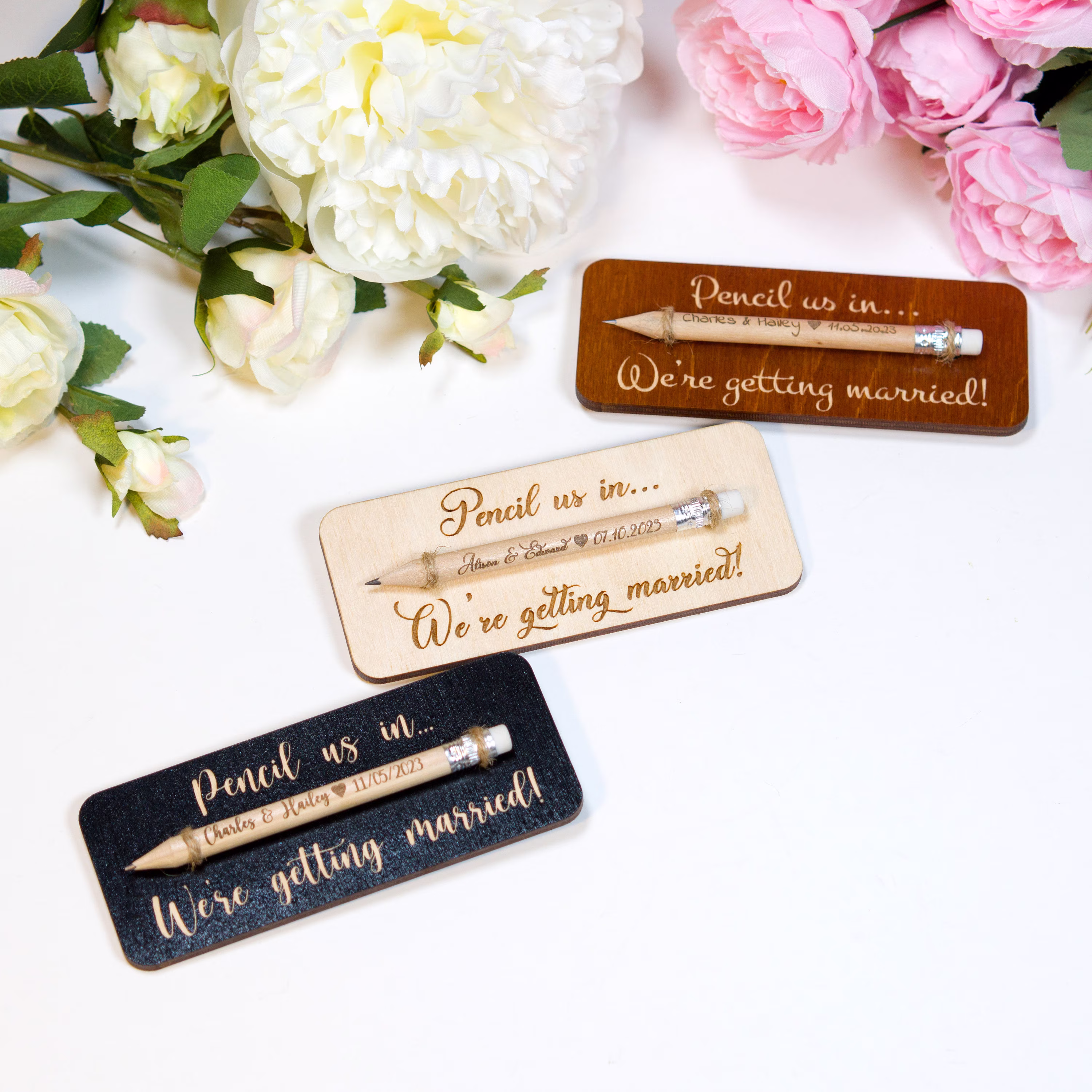 Mini Pencils, Pencil Save The Dates, Custom Wedding Invitations, Us in Save Dates, Wedding Favors For Guests in Bulk