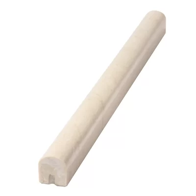 Crema Marfil 0.75" x 12" Polished Marble Pencil Liner Tile Trim in Beige