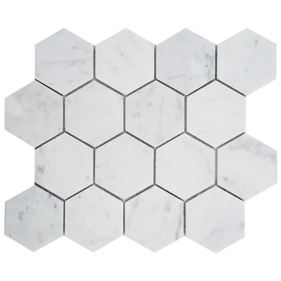 Thala 3" x 3'' Marble Honeycomb Mosaic Wall & Floor Tile