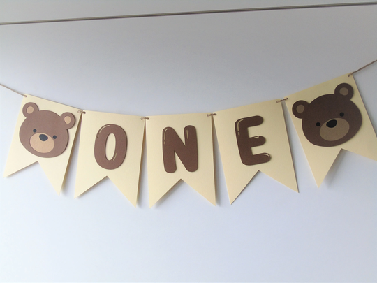 Teddy Bear High Chair Banner, 1st Birthday, Cake Topper, One Highchair Themed Birthday Party, Boy Party Decoration