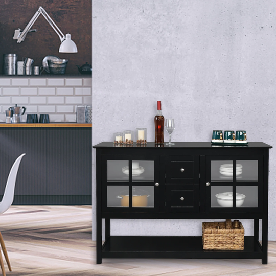 Durable Transparent Double Door Sideboard Porch Cabinet