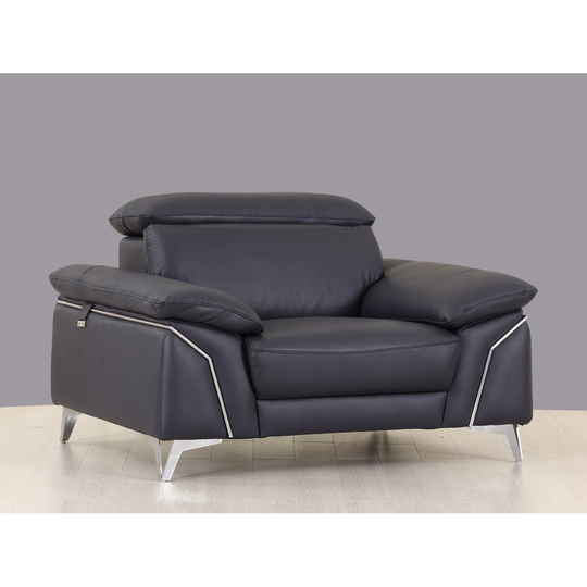 Contemporary Top Grain Leather Upholstered Living Room Chair
