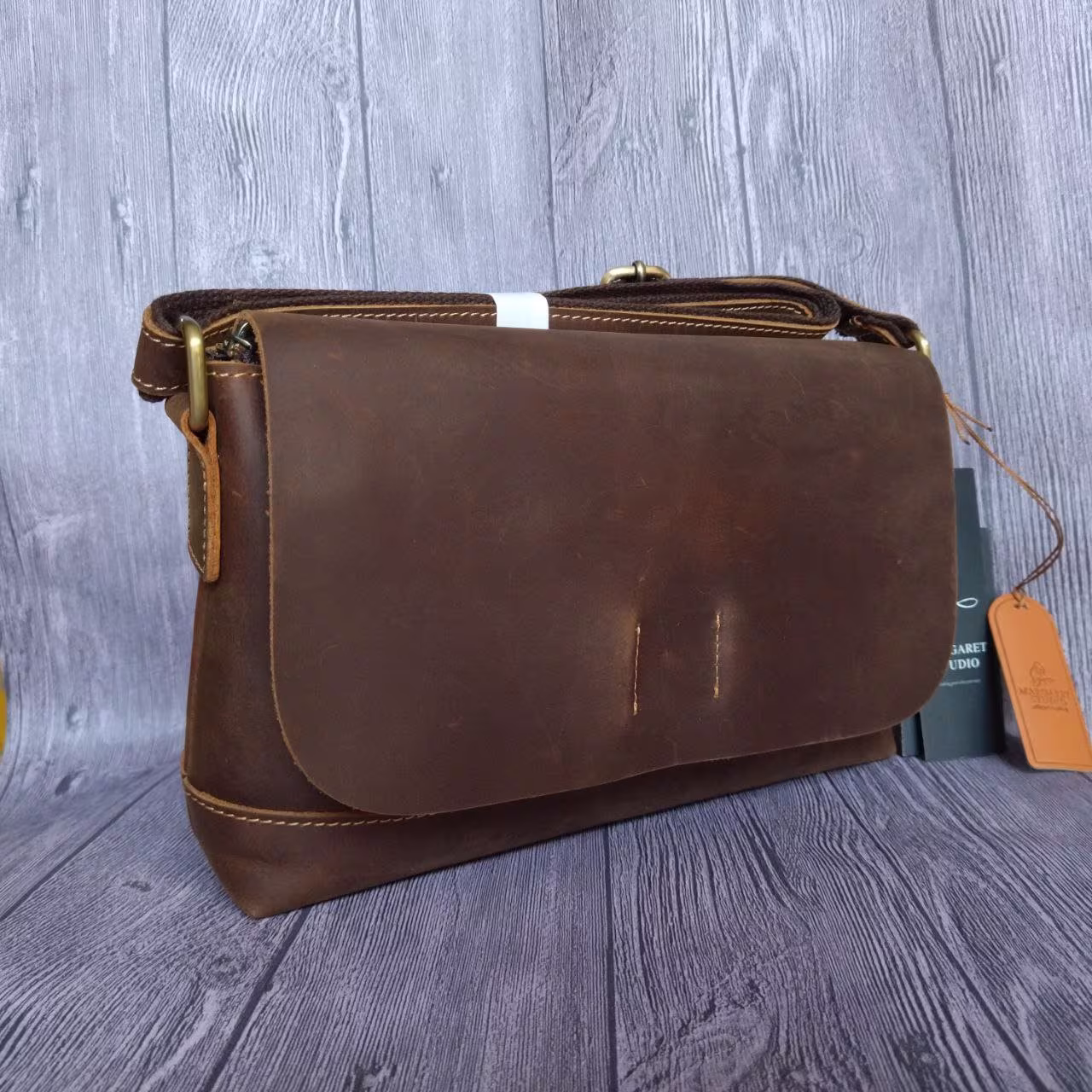 Woman Messenger Bag, Brown Shoulder Bag For Women, Crossbody Brown Leather Leather Women Office Bag, College