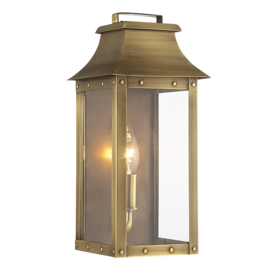 Manchester 1-light Aged Brass Outdoor Wall Mount