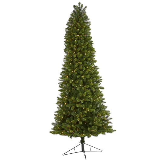 9' Slim Virginia Spruce Artificial Christmas Tree with 750 Warm White (Multifunction) LED Lights