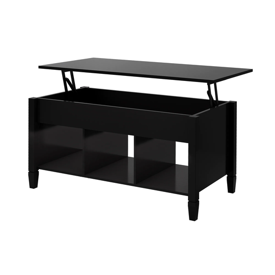 Coffee Table,,Computer Table, Wood Grain Color,Solid Wood Legs Support, Big Storage Space,Liftable And Lowerable Table Top,