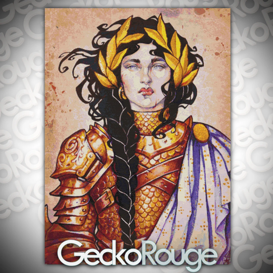 Warrior Woman By Medusa Dollmaker Modern Cross Stitch Art Kit