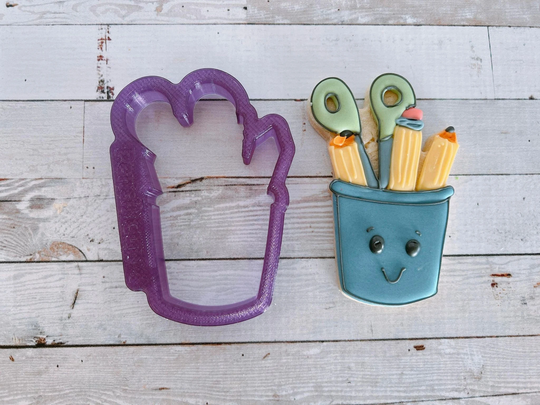 Pencil Cup Or Crayon Holder Cookie Cutter & Fondant Clay
