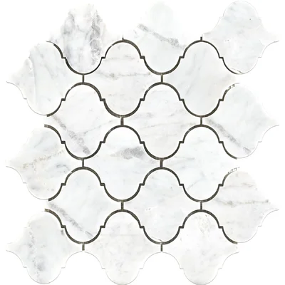 2.5" x 2.5" Marble Arabesque Mosaic Wall & Floor Tile