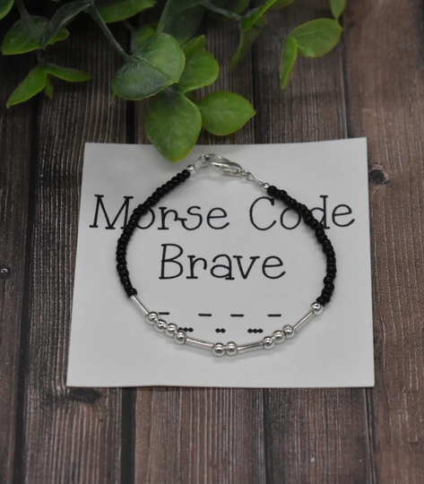 Morse Code Bracelet, Friendship Bracelets, Seed Bead Gift For Her, Brave Bracelets