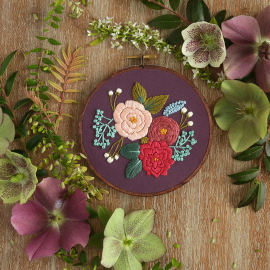 Beginner Embroidery Kit Hoop Art Modern