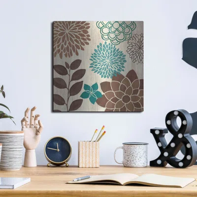 Red Barrel Studio® ''Abstract Garden Blue I'' By Veronique Charron, Metal Wall Art, 36"X36"