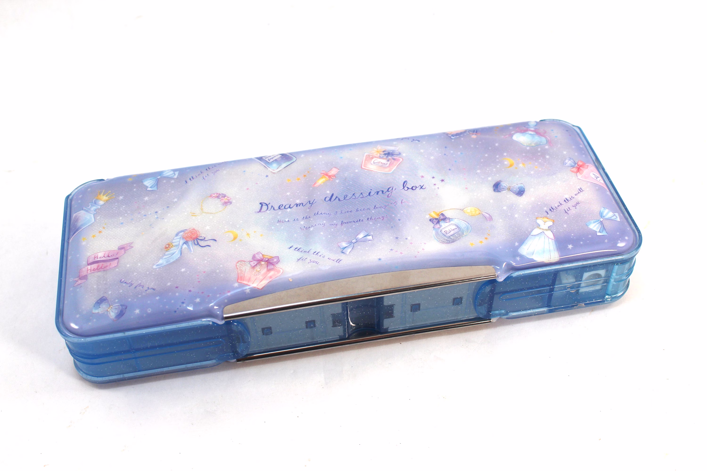 1990S Pencil Case - Vintage 90S, Purple, Girl's, Pink, Blue, Puffy, Sparkly, Double-Sided, Retro Hipster School Supply Or Desk Accessory