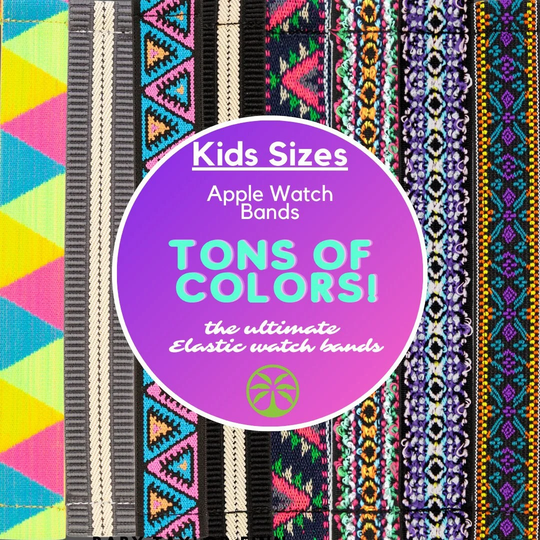 Kids Elastic Watch Band For Apple - All Series | Models 1 8, Se, Ultra Choose Your Pattern Child-Sized Bands